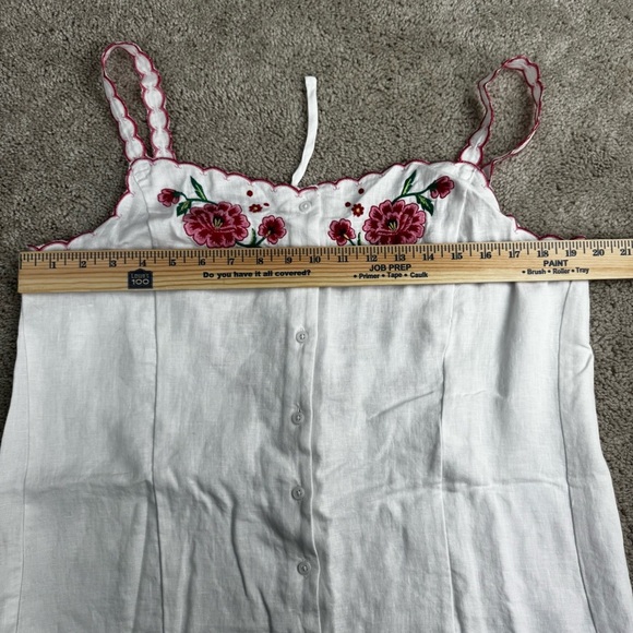 J. Crew Floral Embroidered Linen Mini Dress EUC Size 10 - Picture 5 of 9